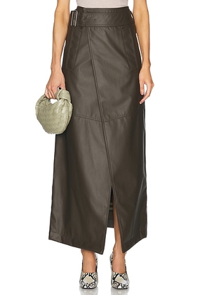 Burberry Front Slit Midi Skirt in Bramble - Charcoal. Size 0 (also in ).