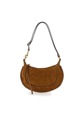 Isabel Marant Oskan Moon Brown Crossbody Bag With Front Logo Print In Suede Woman