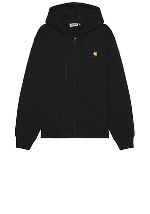 Carhartt WIP Hooded American Script Jacket in Black - Black. Size M (also in ).