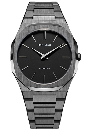 D1 Milano Ultra Thin 40mm Watch in Gun Metal - Grey. Size all.