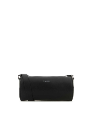 Alexander Mcqueen Black Leather Mcqueen Roller Crossbody Bag
