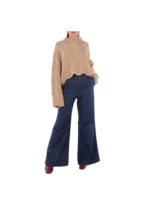 Kolor Ladies Blue Wide Flare Denim Jeans, Brand Size 3 (Large)