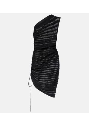 Alaia Open-knit ruched minidress