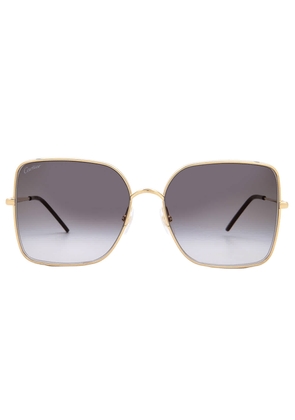 Cartier Panthere de Cartier Grey Gradient Flash Mirror Square Ladies Sunglasses CT0299S 001 59