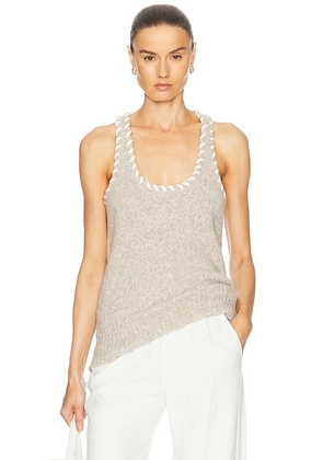 Aisling Camps Whip Stitch Tank Top in Putty & Ivory - Grey. Size L (also in M).