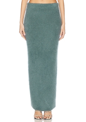 Aisling Camps Brushed Mohair Skirt in Teal - Teal. Size L (also in S).