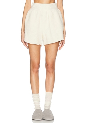 Aisling Camps Felted Boxer Short in Ivory - Ivory. Size L (also in M, S, XS).