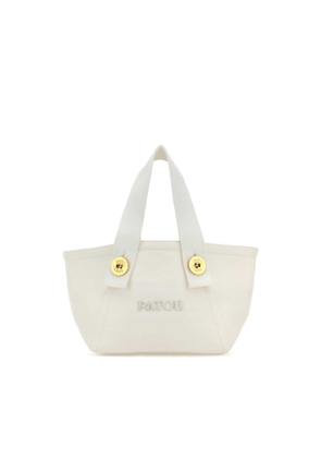 Patou White Canvas Trapeze Handbag