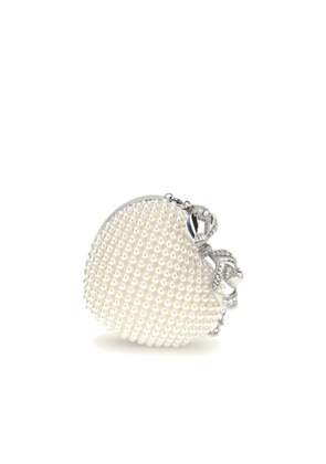 Self-Portrait Pearl Heart Clutch Bag