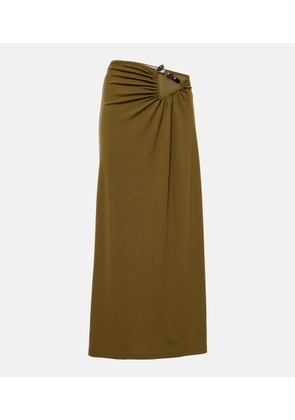 Christopher Esber Tri Crystal Stone ruched maxi skirt