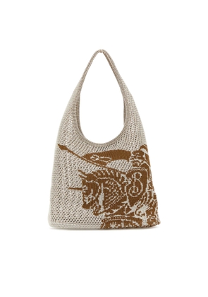 Burberry White Crochet Shopping Bag