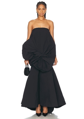 Christopher John Rogers Tie Front Bubble Gown in Black - Black. Size 0 (also in 2).