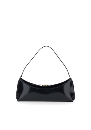 Jacquemus le Calisso Black Shoulder Bag With Engraved Snap Button In Leather