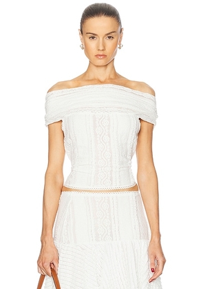 Charo Ruiz Ibiza Ceto Top in White Tannis - White. Size L (also in S).