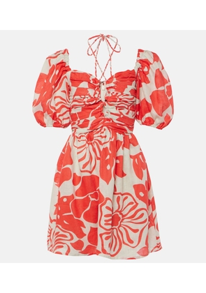 Faithfull Odelia floral linen minidress