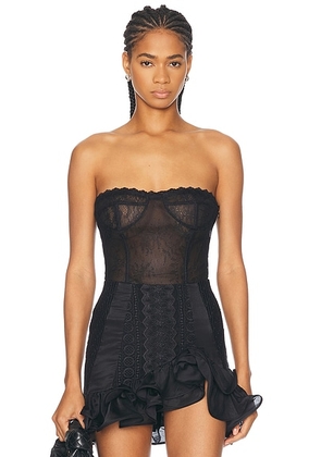 Charo Ruiz Ibiza Sette Bustier Top in Black Myth - Black. Size L (also in M, S, XS).