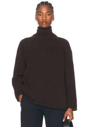 BODE Rollneck Cashmere Sweater in Dark Brown - Brown. Size L (also in M, S, XS).