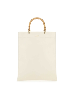 Jil Sander Ivory Leather Medium Shopping Bag