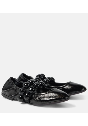 Alaia Sphere patent leather Mary Jane flats