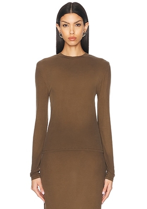Acne Studios Erman Long Sleeve T-shirt in Mud Brown - Brown. Size L (also in ).