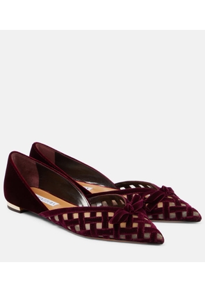 Aquazzura Romance D'Orsay velvet and mesh flats