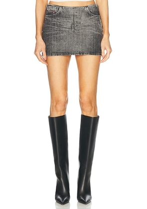 Diesel Low Rise Mini Skirt in Charcoal - Charcoal. Size 25 (also in 26, 27).