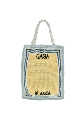 Casablanca Crochet Tote Bag With Embroidered Logo