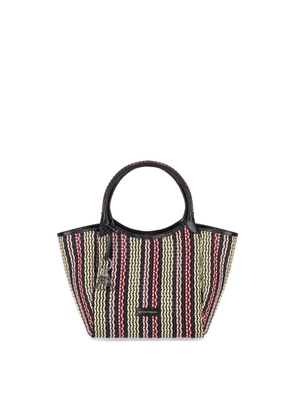 Emporio Armani Logo Charm Basket-Weave Tote Bag