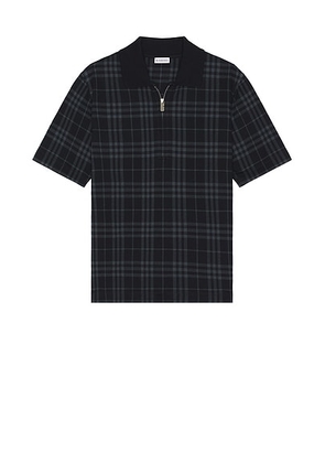 Burberry Check Jacquard Polo in Ink Check - Black. Size M (also in ).