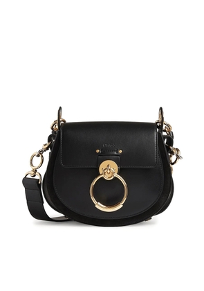 Chloe Black Leather And Suede Small Tess Bag
