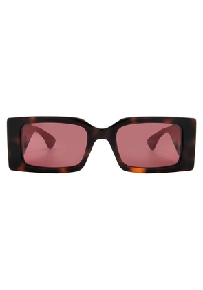 Gucci Red Rectangular Ladies Sunglasses GG1860S 002 52