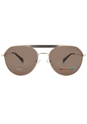 Polaroid Polarized Bronze Pilot Unisex Sunglasses PLD 6211/S/X 0J5G/SP 57