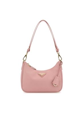 Pink Leather Mini Prada Re-Edition Shoulder Bag