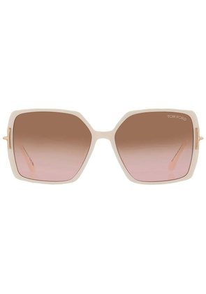 Tom Ford Joanna Brown Gradient Butterfly Ladies Sunglasses FT1039-F 25F 59