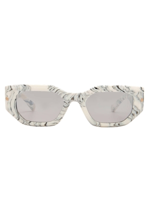 Philipp Plein Silver Mirror Rectangular Ladies Sunglasses SPP066M 09YL 51