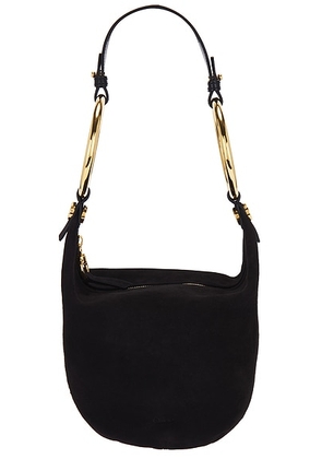 Chloe Bracelet Suede Shoulder Bag in Black - Black. Size all.