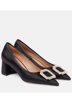 Malone Souliers Lina 45 embellished satin pumps