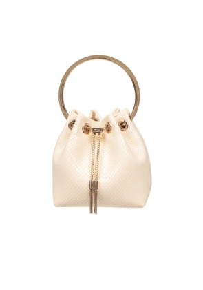 Jimmy Choo Bon Bon Fuc Snakeskin Print Leather Bag