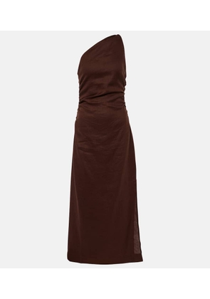 Faithfull Jomana one-shoulder linen midi dress