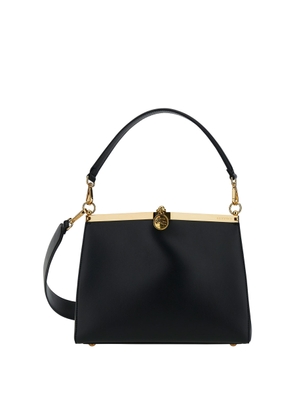 Etro Medium Vela Black Shoulder Bag With Logo And Pegasus Charm In Leather Woman