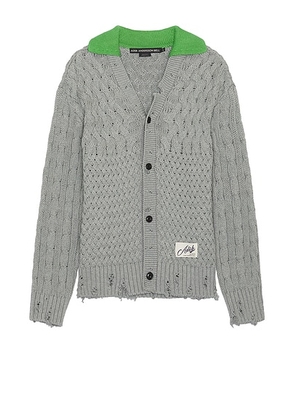 Andersson Bell Green Collar V-Neck Cardigan in Grey - Grey. Size XL (also in ).