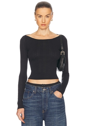 Cou Cou Intimates The Bateau Top in Black - Black. Size L (also in M, XL, XS).