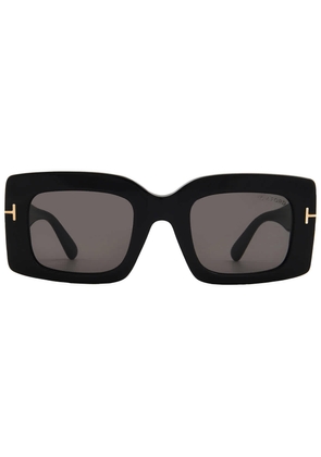 Tom Ford Brigitta Smoke Rectangular Ladies Sunglasses FT1188 01A 50