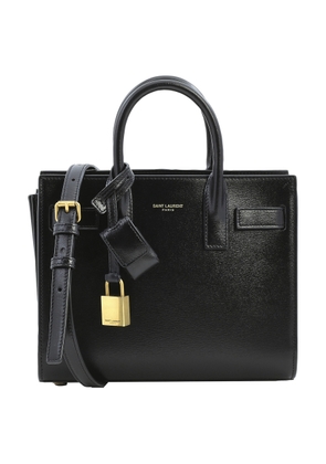 Saint Laurent Black Smooth Leather Sac De Jour Nano Tote Bag