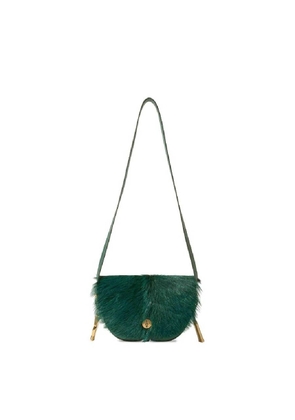 Burberry Chess Satchel Goat-Fur Crossbody Bag