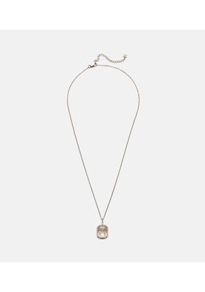 Mateo Initial 14kt gold necklace with quartz and diamonds