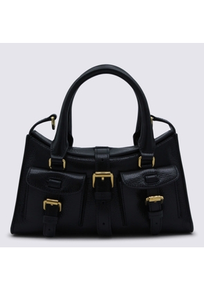 Mulberry Black Leather Mini Roxanne High Shine Top Handle Bag
