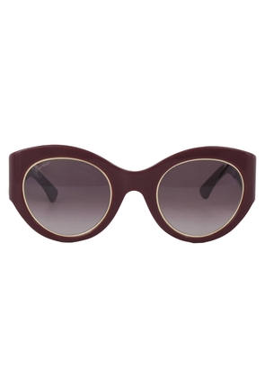 Cartier C Decor Burgundy Gradient Cat Eye Ladies Sunglasses CT0305S 003 51