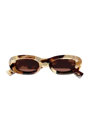 Gucci Brown Oval Ladies Sunglasses GG1907S 001 48