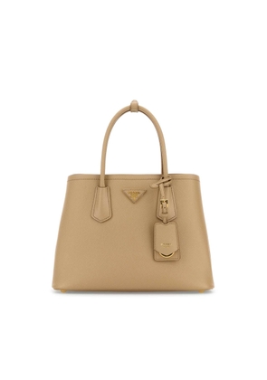 Prada Sand Leather Small Double Handbag